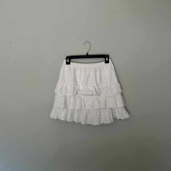 House of Harlow 1960 White Cotton Eyelet Mini Skirt - Size M - Picture 2 of 6